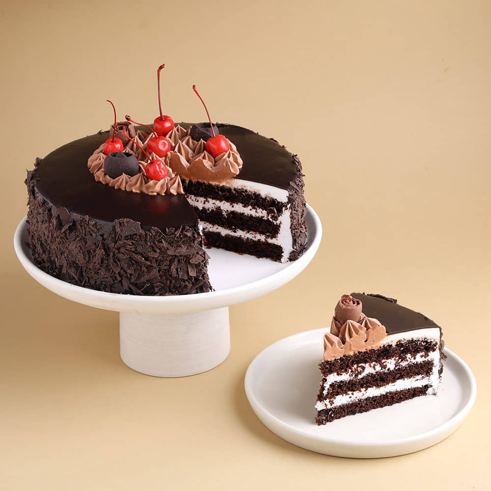 Sliced View of German Black Forest Cake