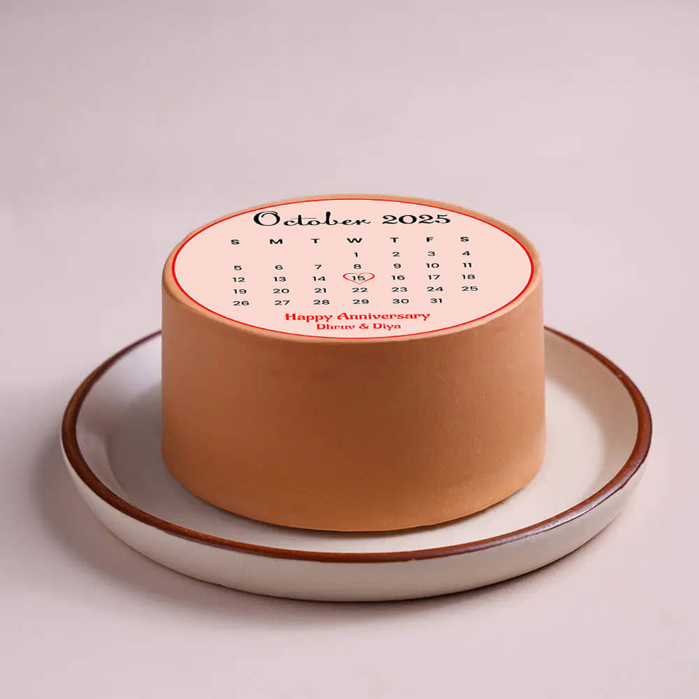 Anniversary Calendar Bento Cake Side View of Anniversary Calendar Bento Cake