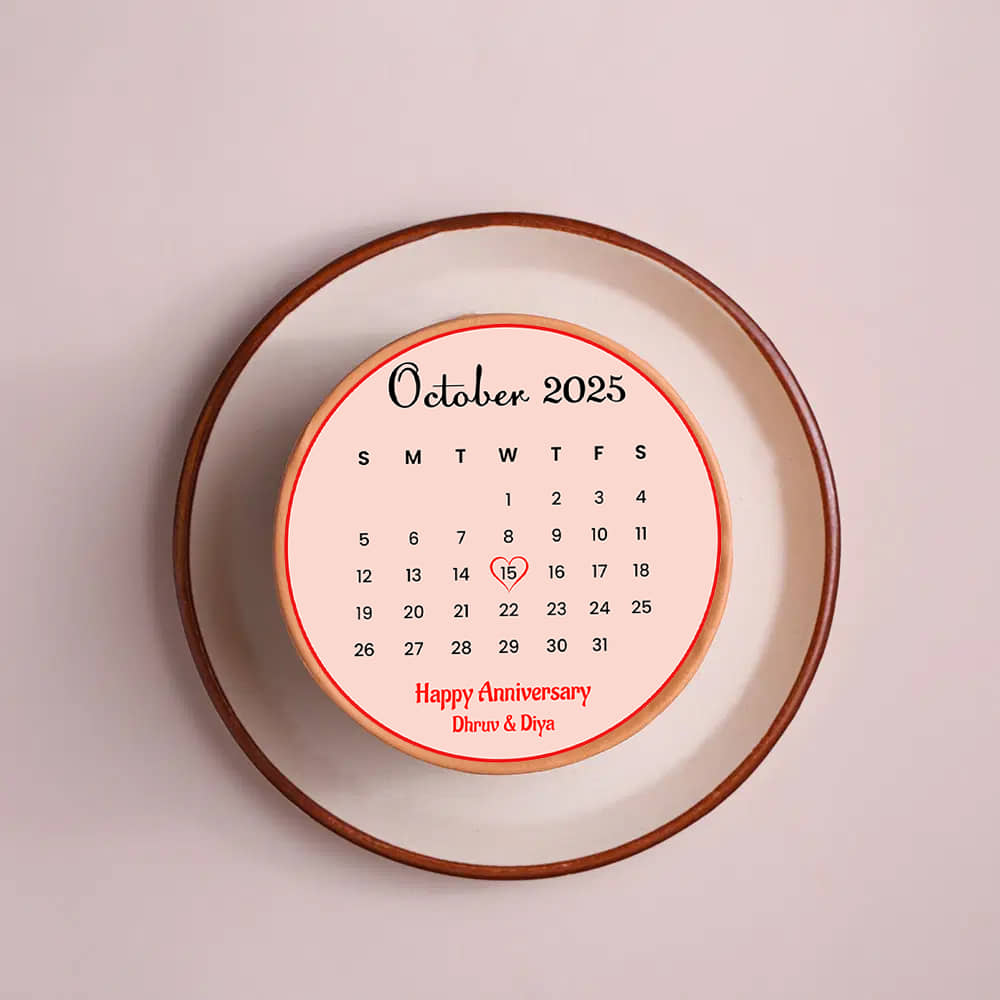 Anniversary Calendar Bento Cake Top View of Anniversary Calendar Bento Cake
