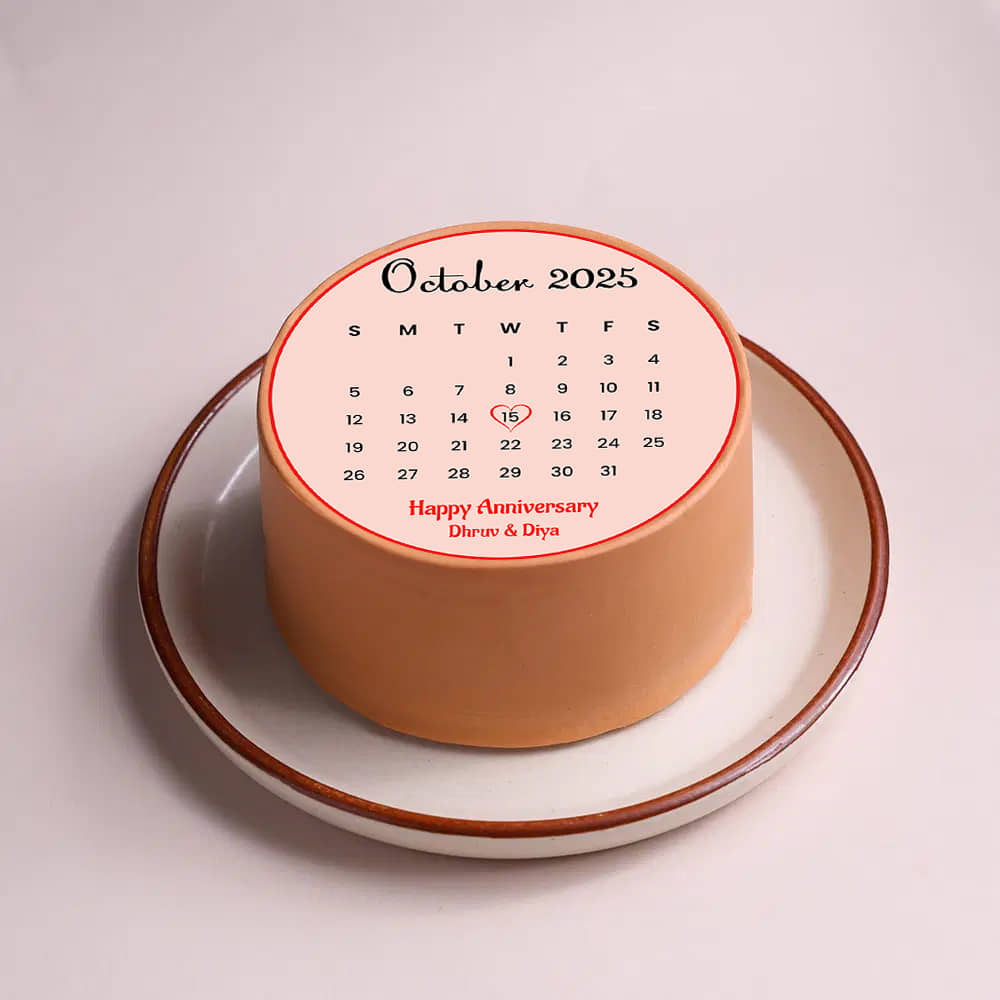 Anniversary Calendar Bento Cake Front View of Anniversary Calendar Bento Cake