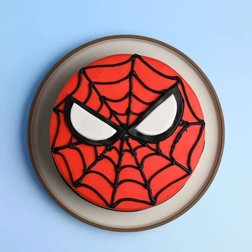 Top View of Iconic SpiderMan Cake
