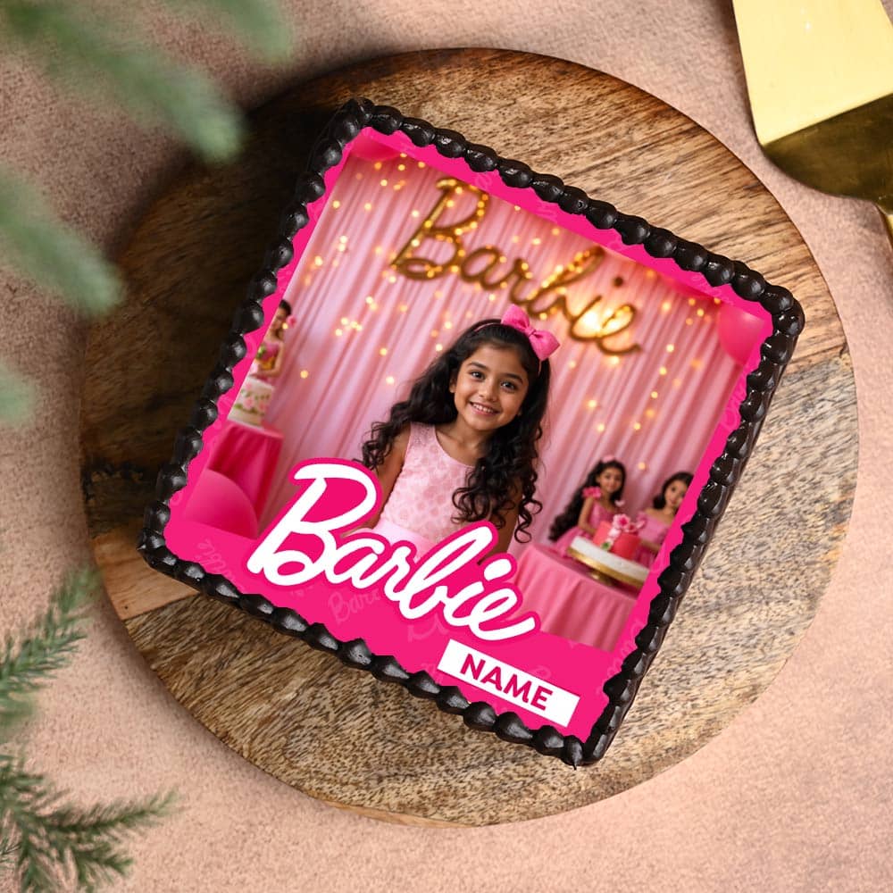 Front View of Barbie Bash Photo Cake