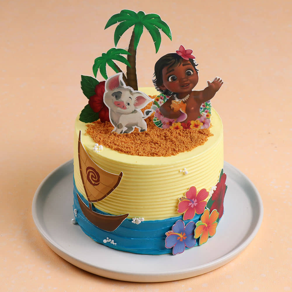 Front View of Beach Bliss Moana Cake