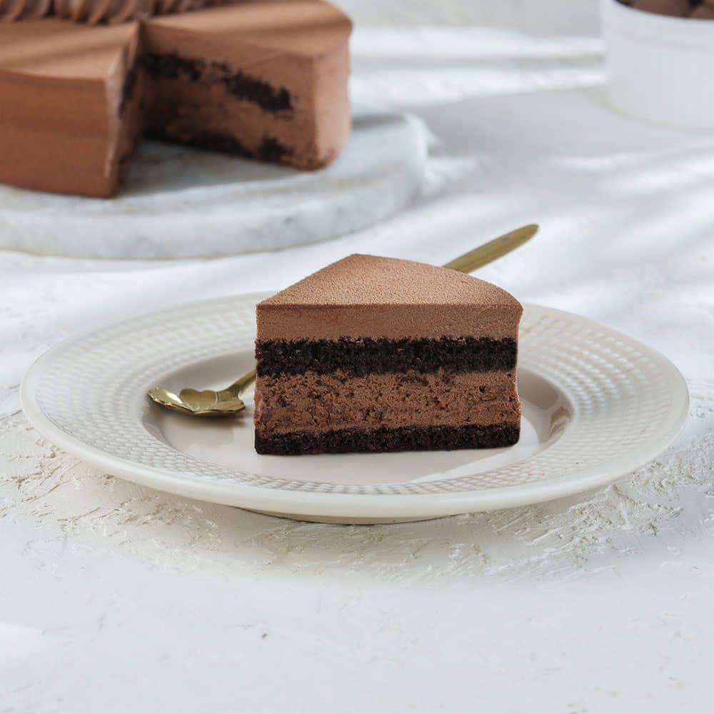 Sliced View of Belgian Chocolate Cake