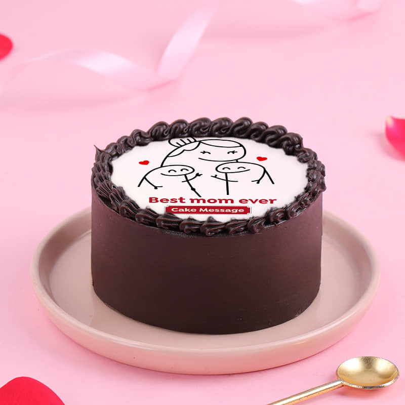 Side View of Best Mom Ever Bento Cake
