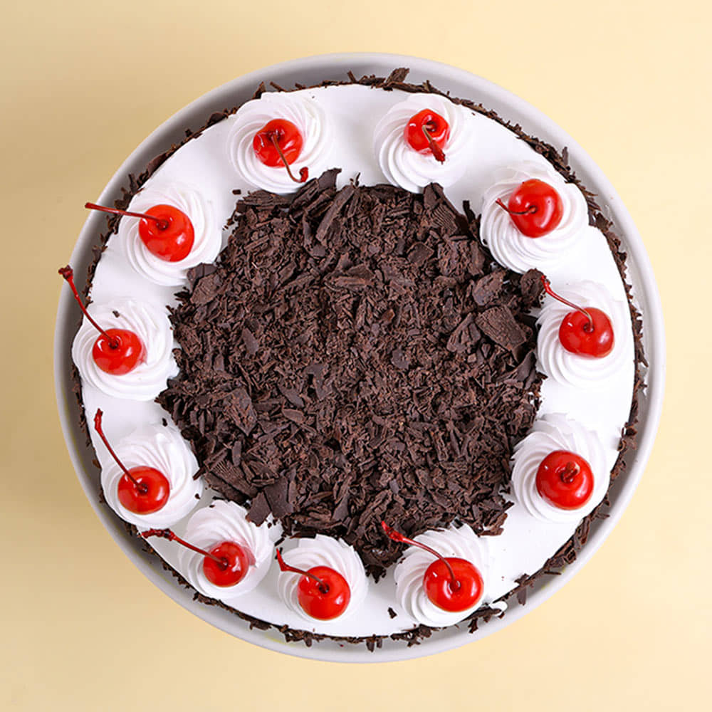 Top View of Eggless Black Forest Cake