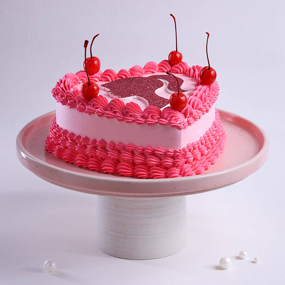 Side View of Blushing Beauty Barbie Cake