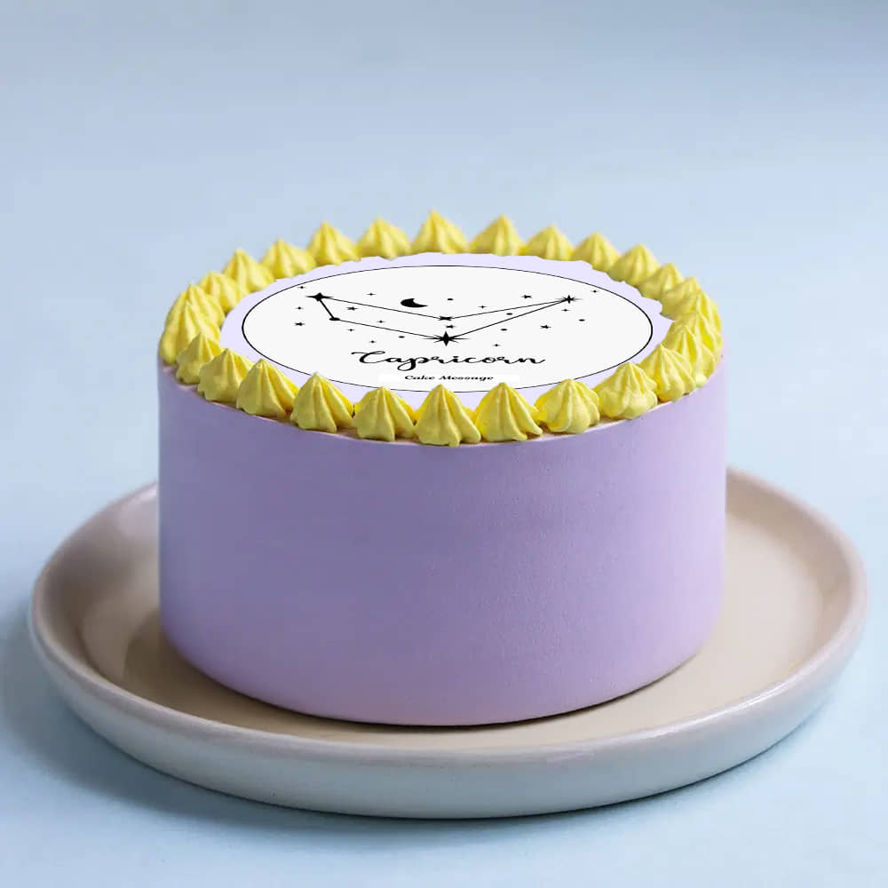 Front Angled View of Capricorn Sun Sign Bento Cake