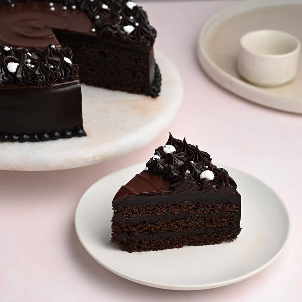 Sliced View of Chocolate Truffle Symphony Cake