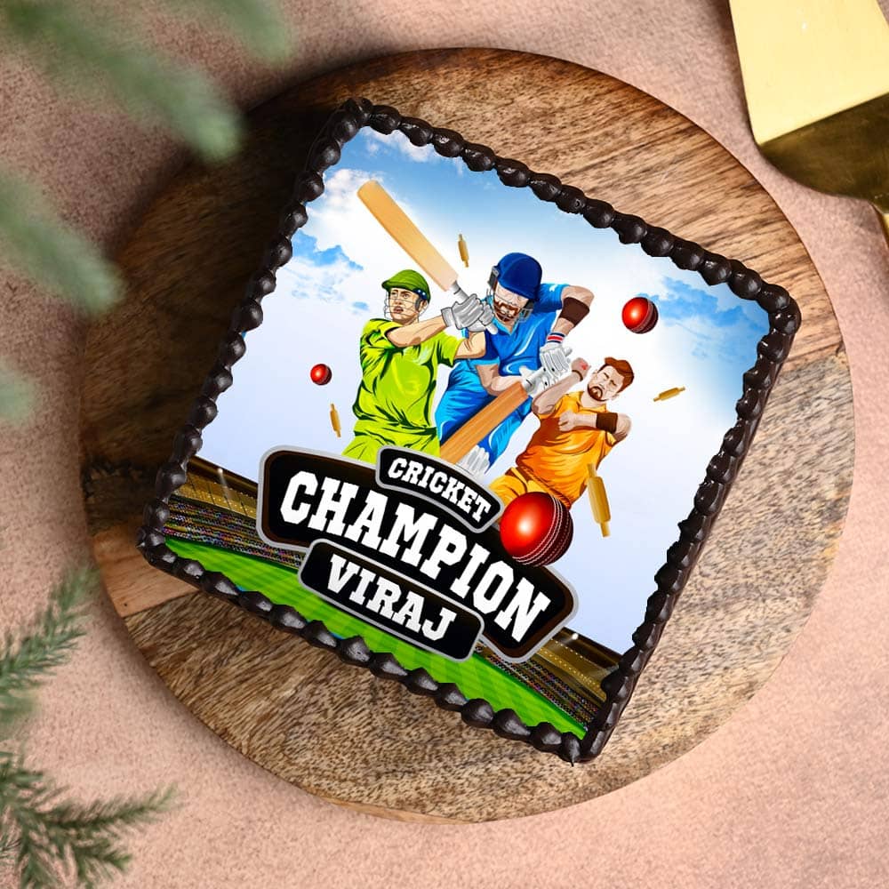 Cricket Champion Photo Cake Cricket Champion Photo Cake