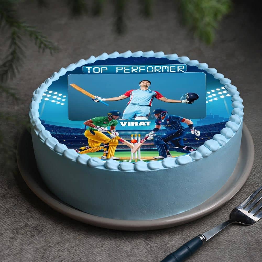 Cricket Frenzy Photo Cake