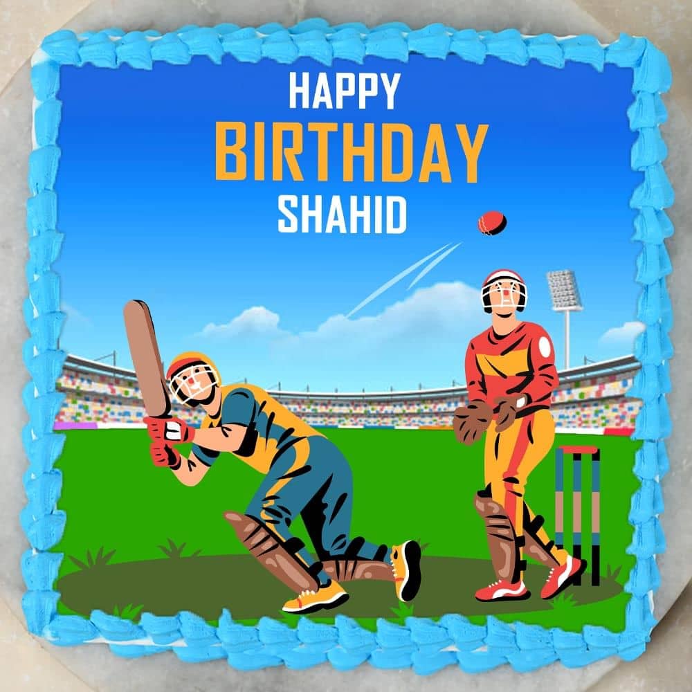 Cricket Fever Photo Theme Cake