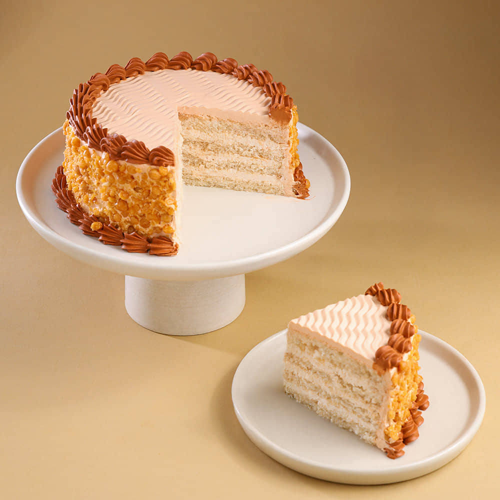 Sliced View: Crunchy Butterscotch Bliss Cake