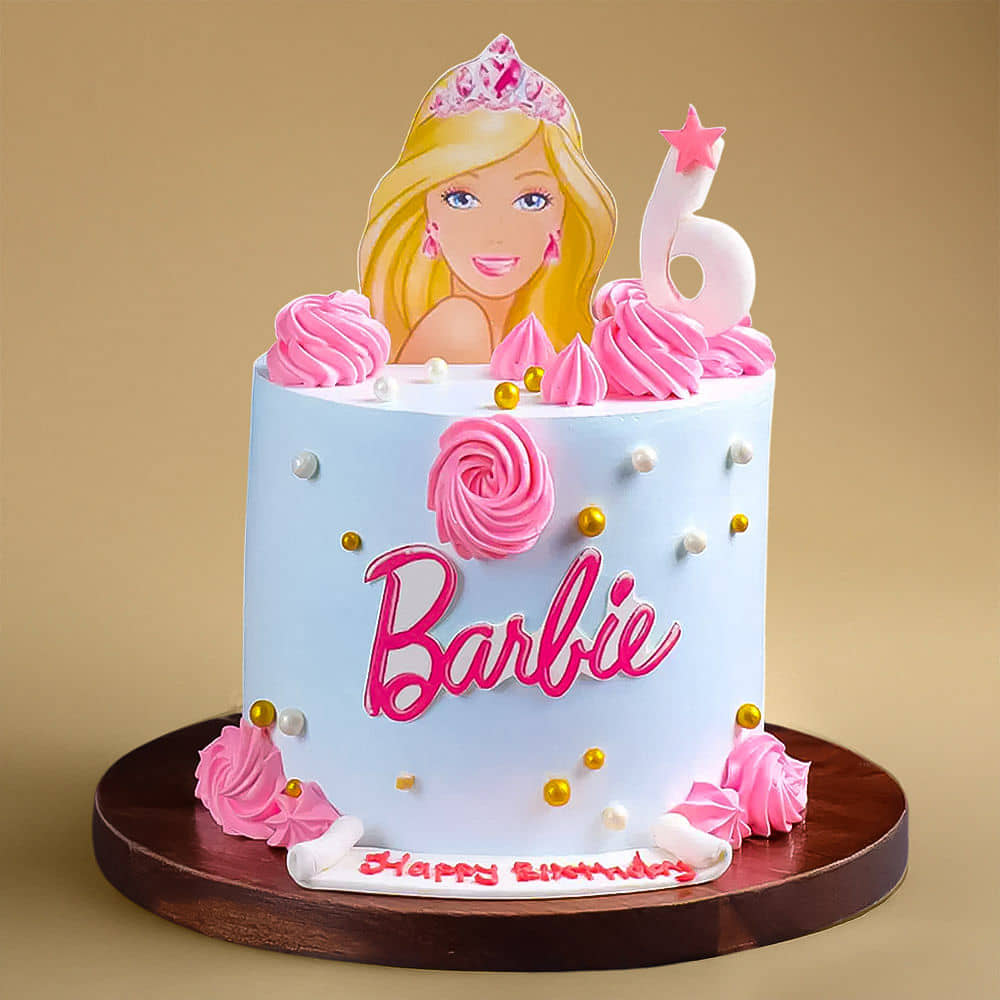 Front View of Princess Barbie Cake
