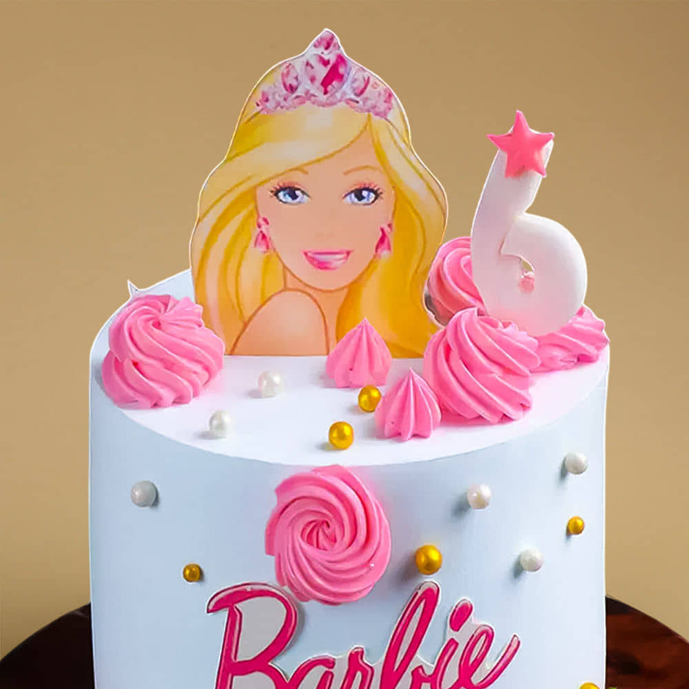 Top View of Princess Barbie Cake