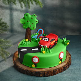 Car Themed Birthday Cake Delightful Car Theme Fondant Cake