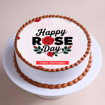 Floral Love Happy Rose Day Cake Floral Love Happy Rose Day Cake