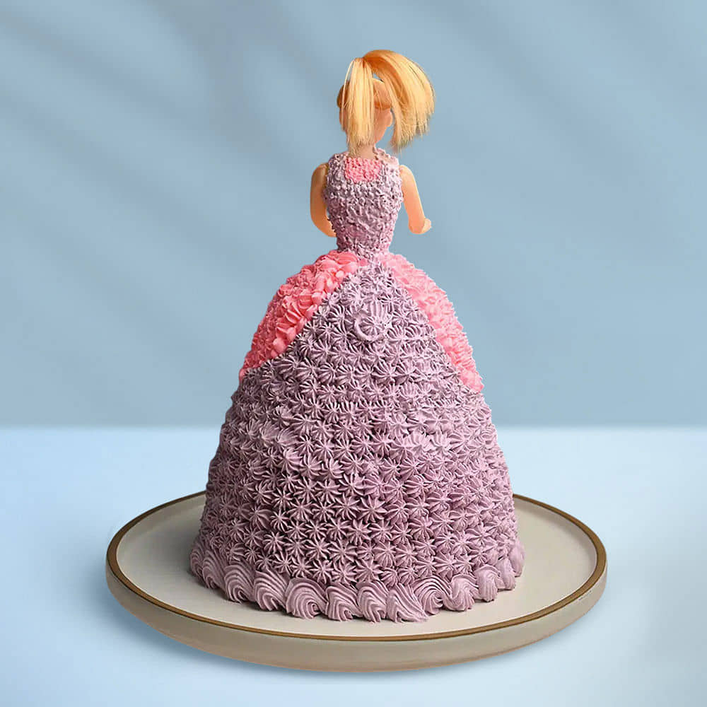 Back View of Royal Barbie Cake