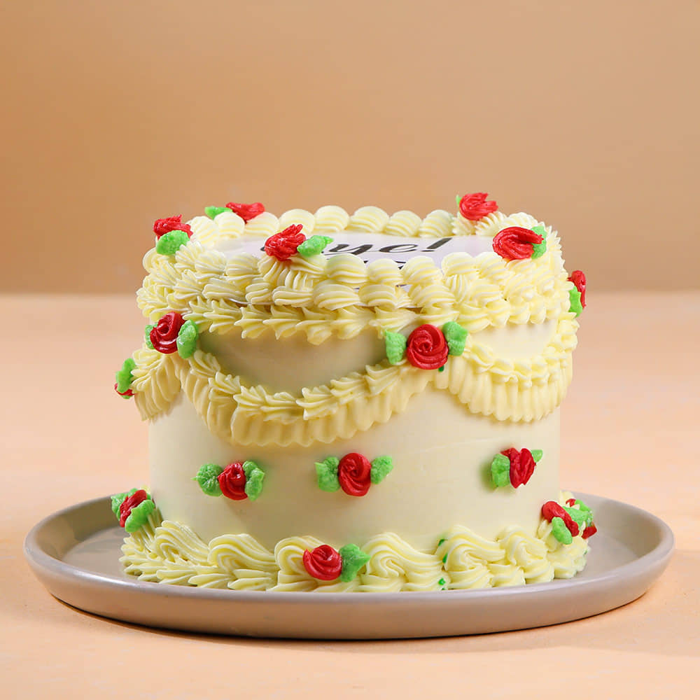 Side View of Goodbye Seventeen Fire Cake