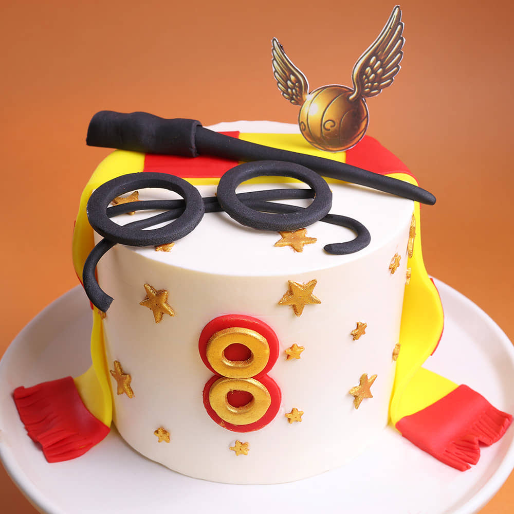 Harry Potter House Pride Cake Harry Potter cake with Wand and Glasses