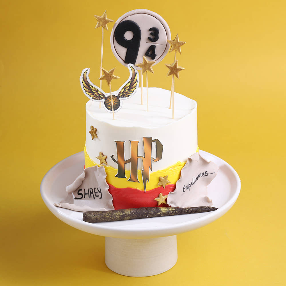 Harry Potter Wizard Fantasy Cake Harry Potter Themed Cake with HP Logo