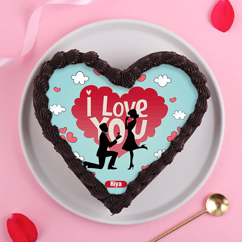 Heartfelt I Love You Photo Cake Front View of Heartfelt I Love You Photo Cake
