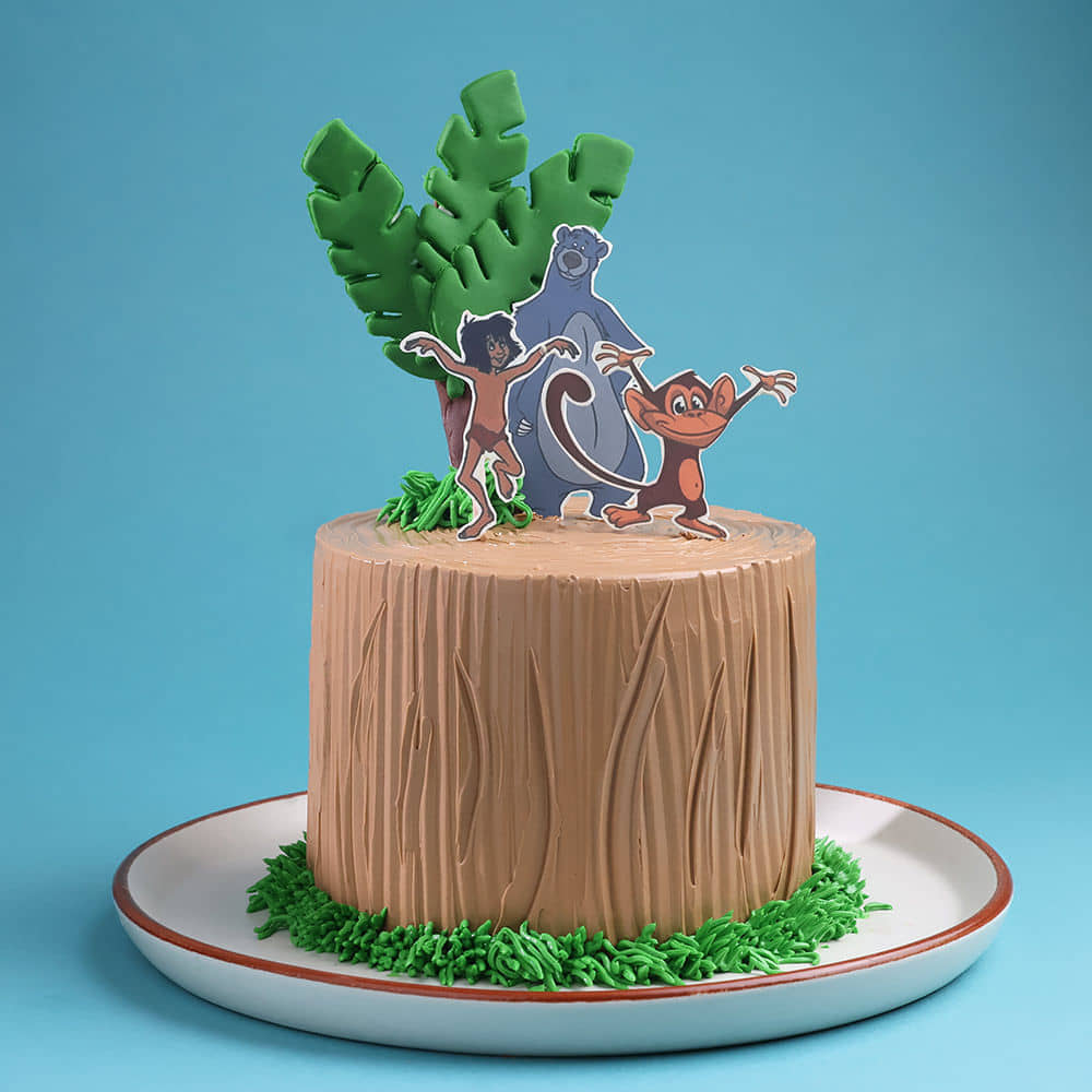 Side View of Jungle Book Fun Adventure Cake