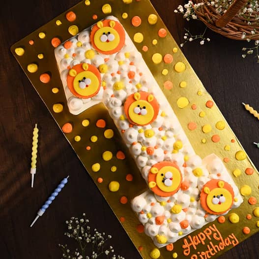 Jungle Lion Number Cake Jungle Lion Theme Number One Cake