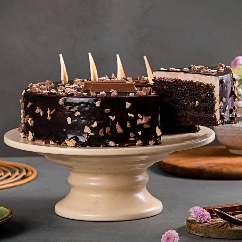 Sliced View of KitKat Chocolate Truffle Cake