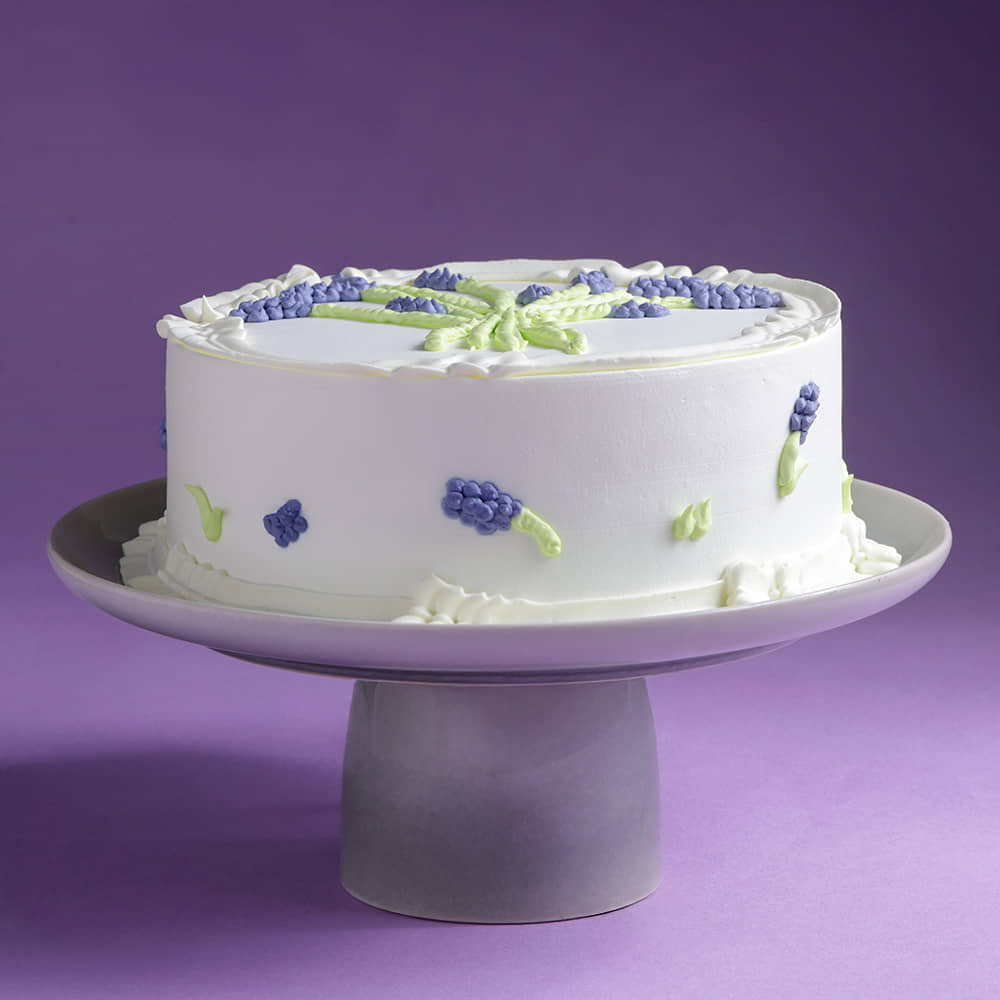 Side View of Lavender Vanilla Cake