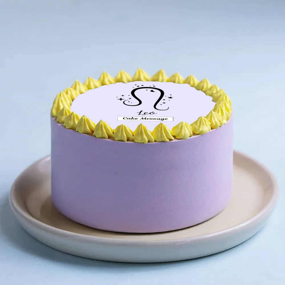 Top View of Leo Zodiac Symbol Bento Cake