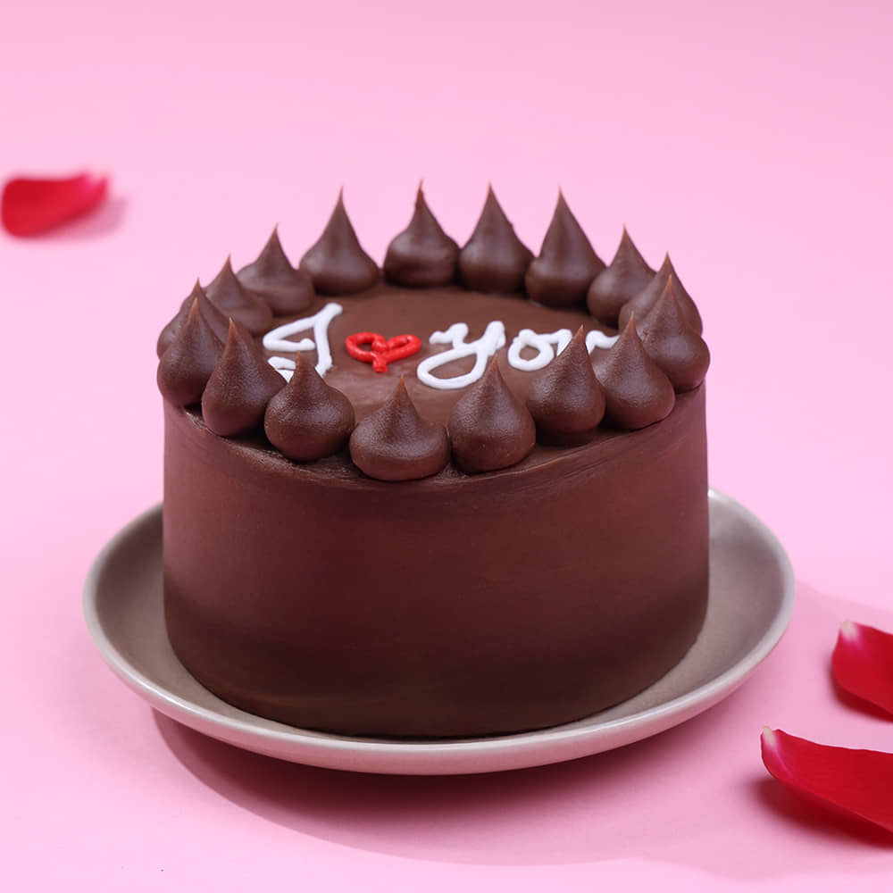 Love Ya Milk Choco Bento Cake Front View of Love Ya Milk Choco Bento Cake