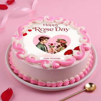 Loving Couple Rose Day Cake Loving Couple Rose Day Cake