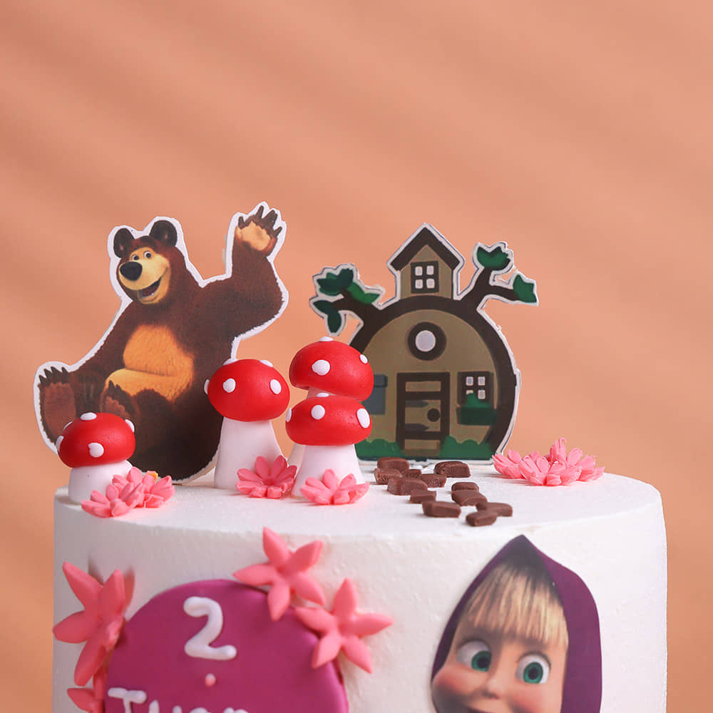 Masha and the Bear Themed Birthday Cake