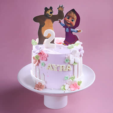 Masha N Bear Floral Cake