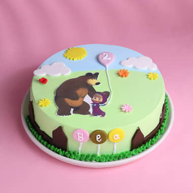 Masha N Bear Fun Park Theme Cake