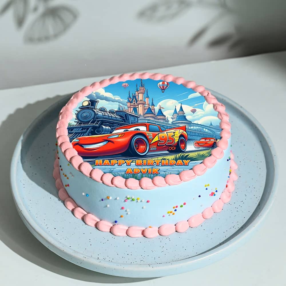 McQueen Car Birthday Photo Cake McQueen Car Birthday Photo Cake