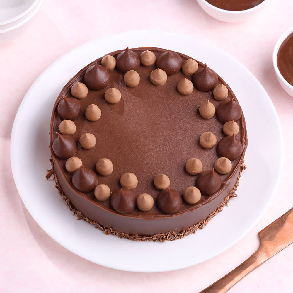 Top View of American Rich Milk Choco Cake