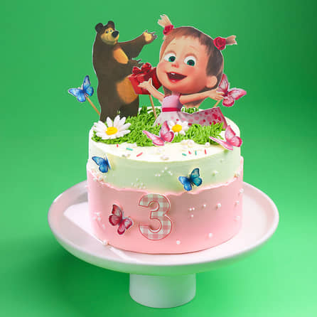 Playful Masha N Bear Theme Cake