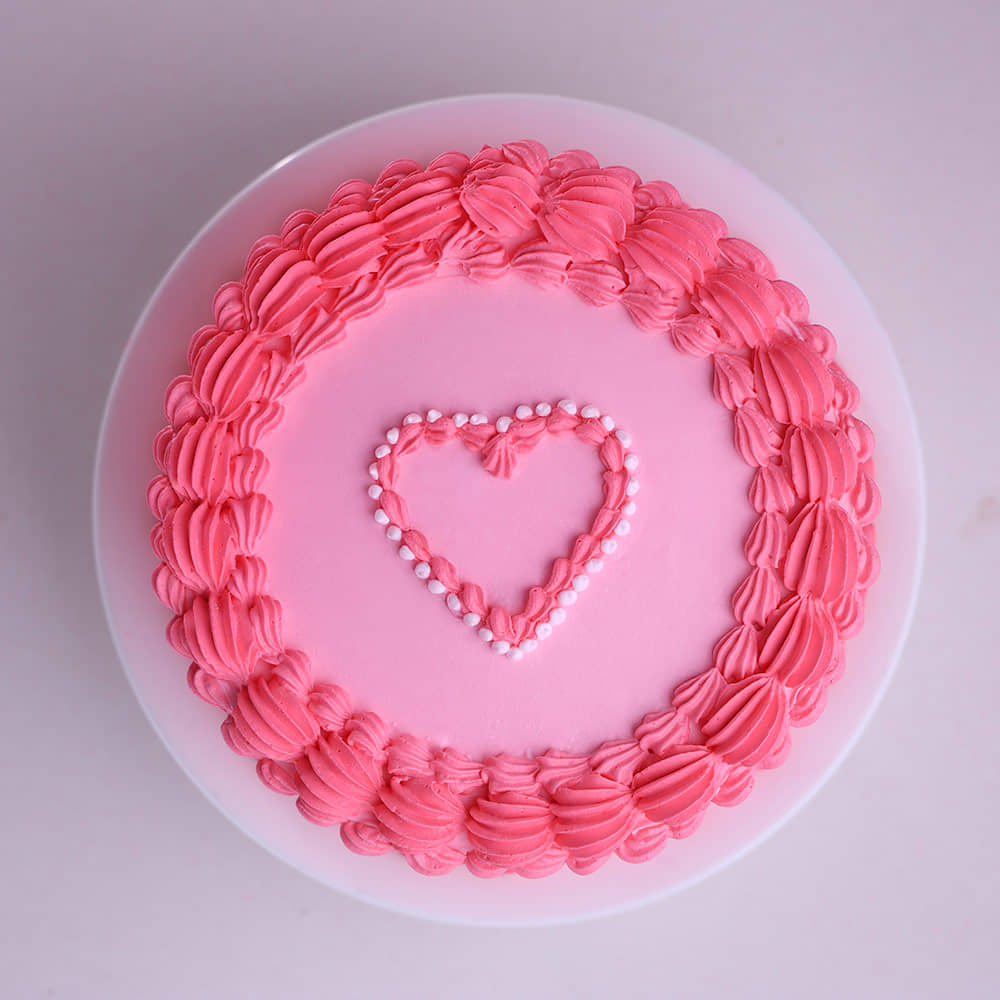 Top View of Pretty Pink Barbie Theme Cake