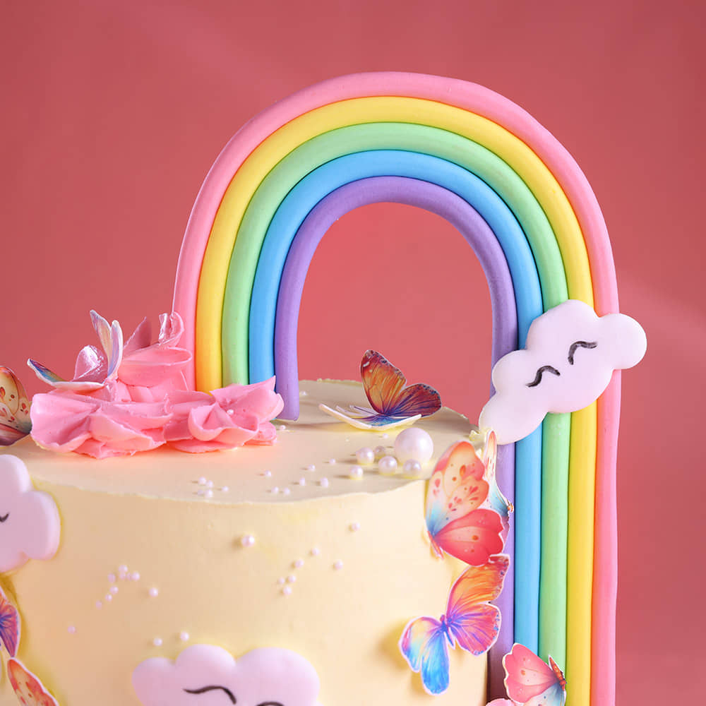Elegant Yellow Butterfly Cake
