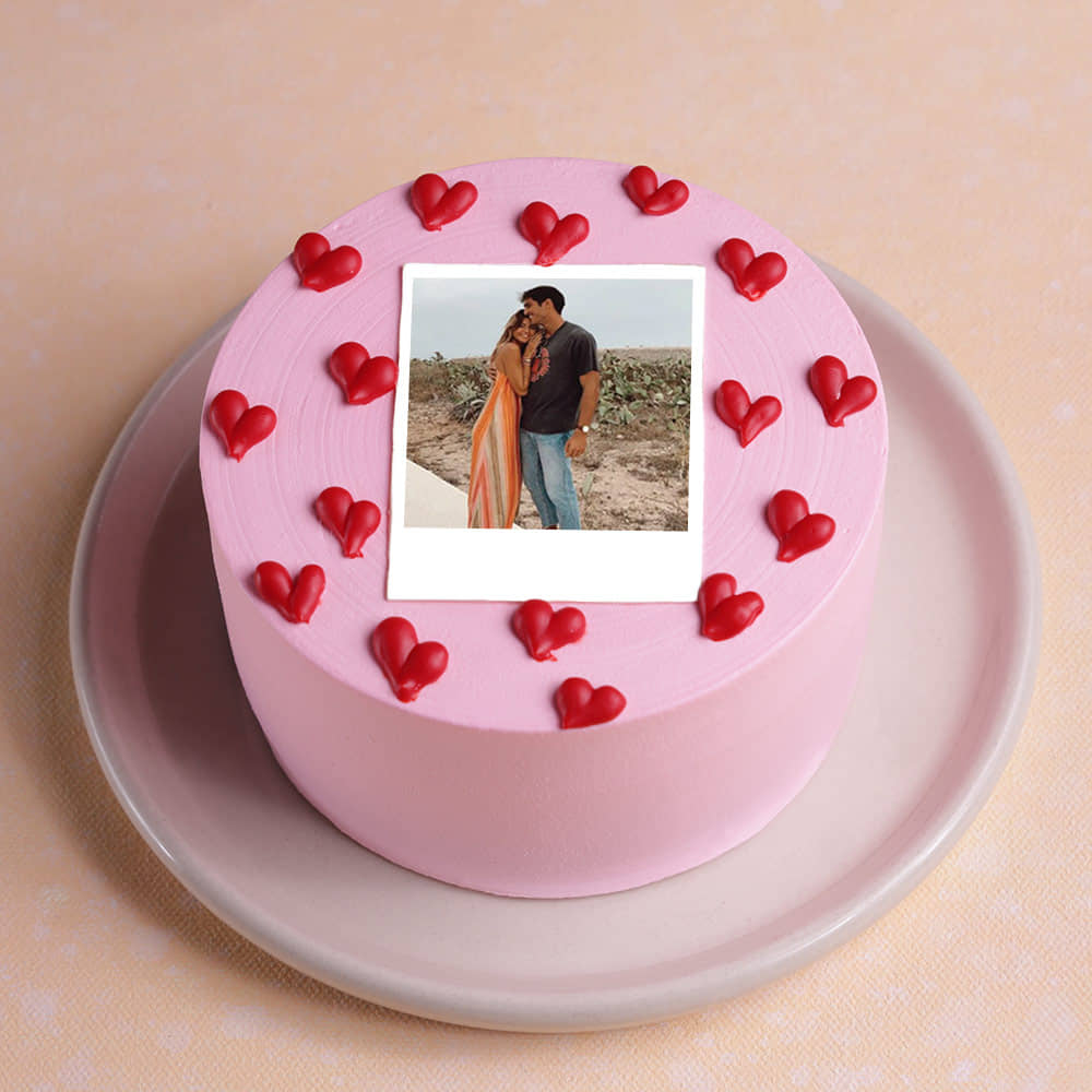 Red Hearts Bento Photo Cake