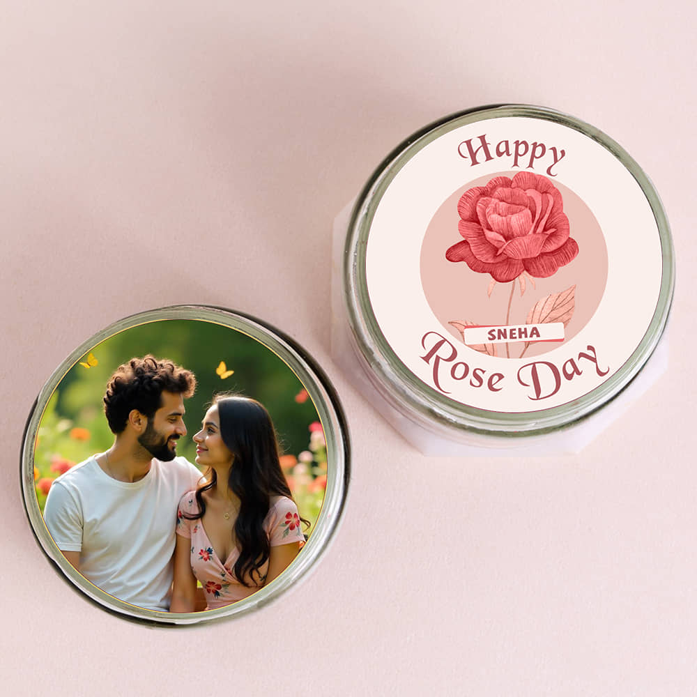 Rose Day Love With Red Velvet Jar Top View of Rose Day Love With Red Velvet Jar