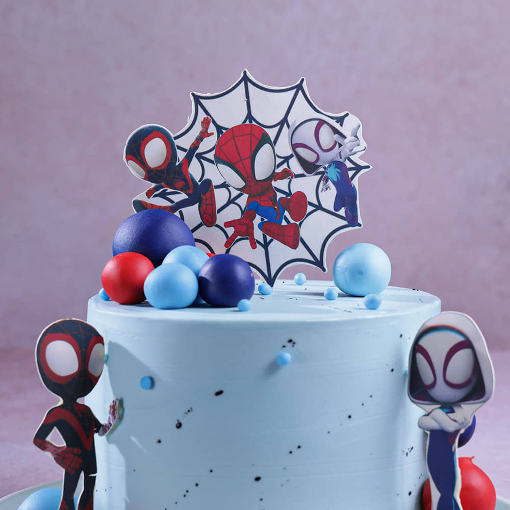 Zoomed View of Spiderman Amazing Squad Cake