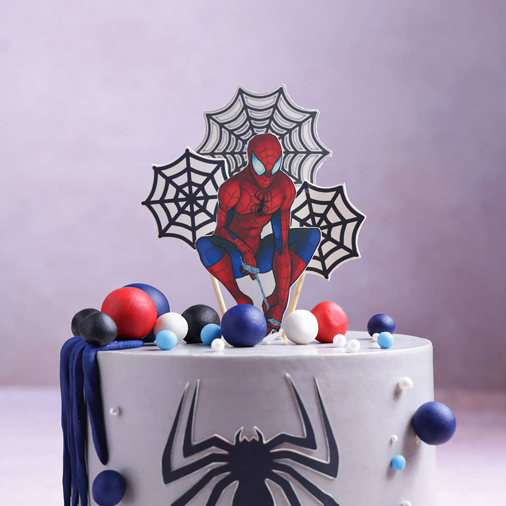 Zoomed View of Spiderman Web Adventure Cake