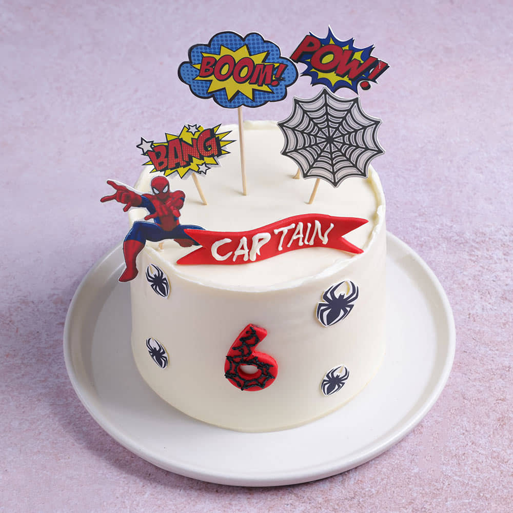 Top View of Spidey Senses Theme Cake