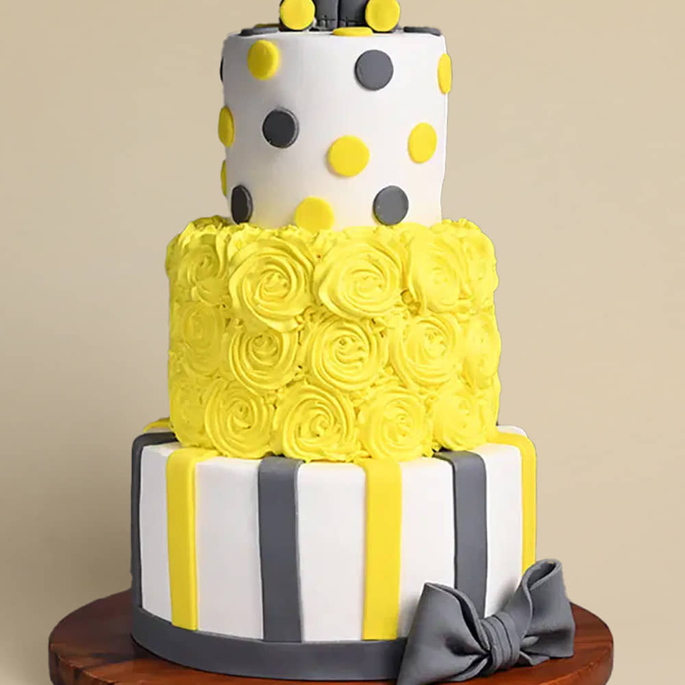 Front View of Adorable Elephant Tier Cake