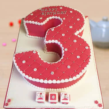 Blushing Number Three Cake Blushing Number Three Cake