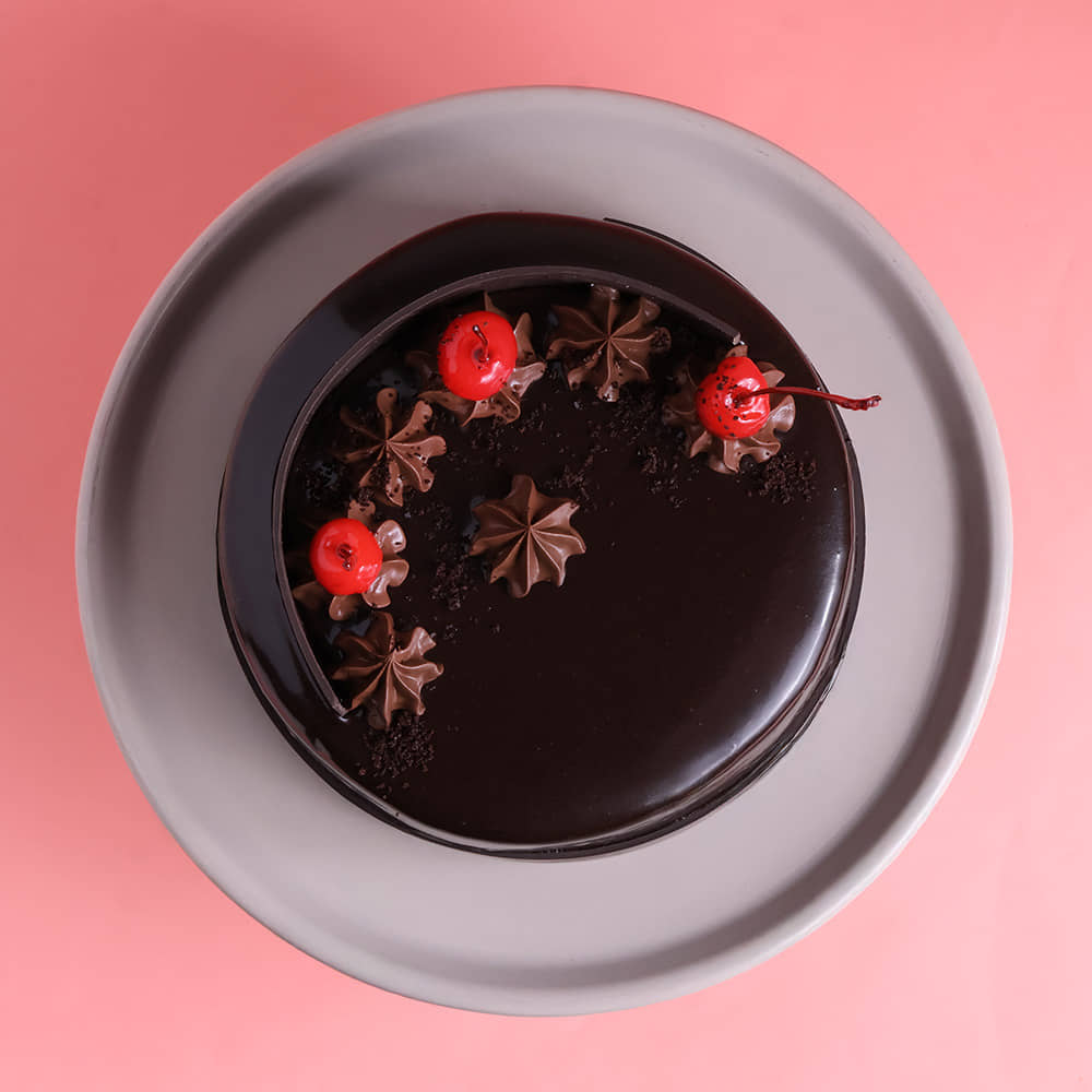 Top view of Gateau Black Forest Cake