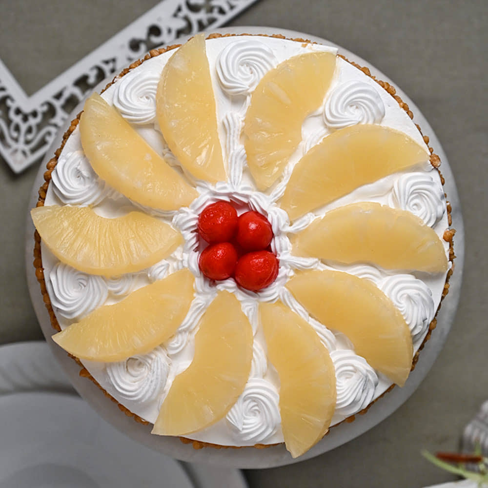 Top View of Hawaiian Pineapple Cake